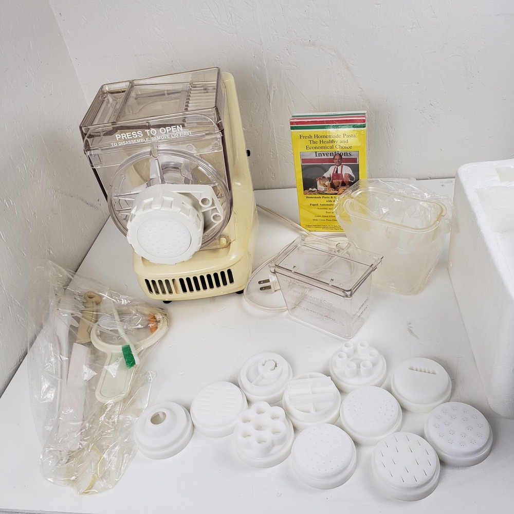 Popeil Automatic Pasta Maker P400 Food Preparer with Discs + VHS Complete